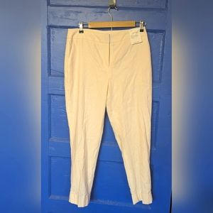 NWT Calvin Klein Linen Pants Size 6 Cuffed Ankle Trousers